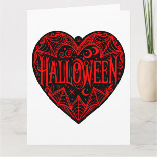 Halloween-Herz, schwarze Herzform, Feiertag Karte