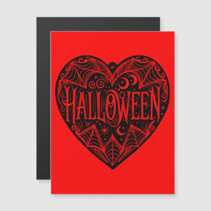 Halloween-Herz, schwarze Herzform, Feiertag Magneteinladung
