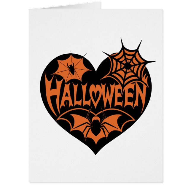 Halloween Herz, Schwarze Herzform, Spiegeleflex (Vorderseite)
