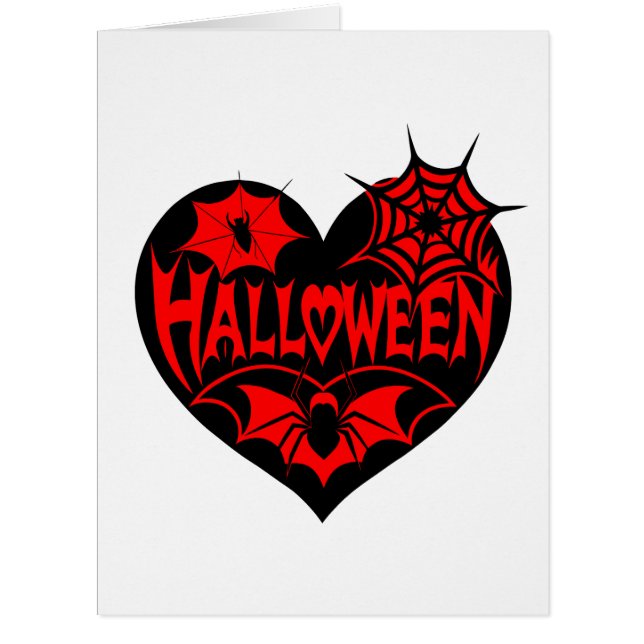 Halloween Herz, Schwarze Herzform, Spiegeleflex (Vorderseite)