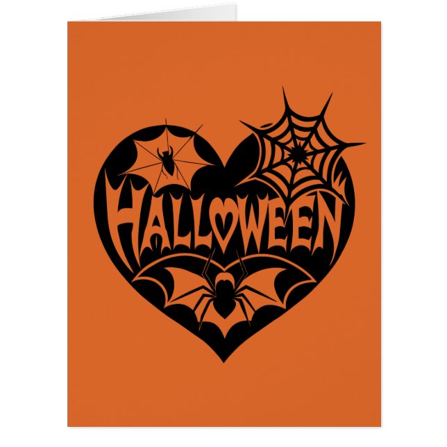 Halloween Herz, Schwarze Herzform, Spiegeleflex (Vorderseite)