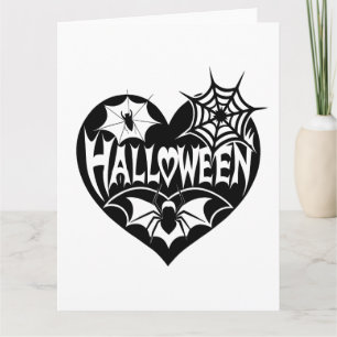 Halloween Herz, Schwarze Herzform, Spiegeleflex Karte