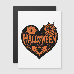 Halloween Herz, Schwarze Herzform, Spiegeleflex Magneteinladung