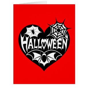 Halloween-Herz, schwarze Herzform, Spinnennetz