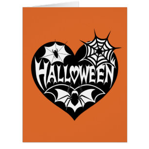 Halloween-Herz, schwarze Herzform, Spinnennetz