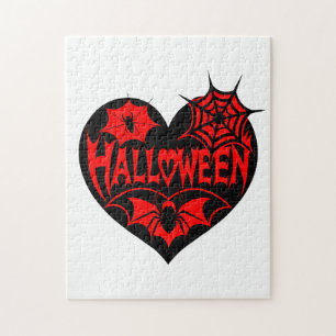 Halloween-Herz, schwarze Herzform, Spinnennetz