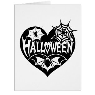 Halloween-Herz, schwarze Herzform, Spinnennetz