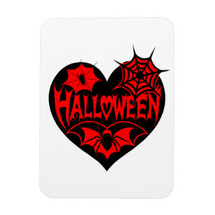 Halloween-Herz, schwarze Herzform, Spinnennetz Magnet