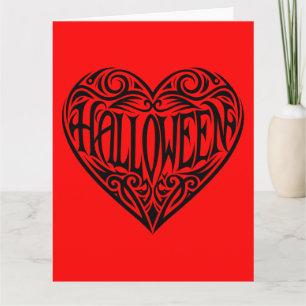 Halloween-Herz, Schwarzes Herz, Feiertag Karte