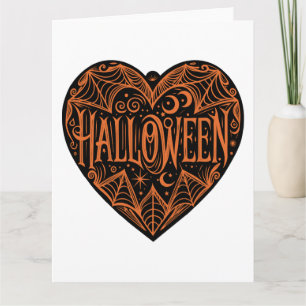 Halloween Herz, Schwarzes Herz Form, Urlaub Karte