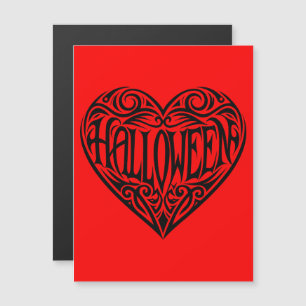 Halloween Herz, Schwarzes Herz, Urlaub Magneteinladung