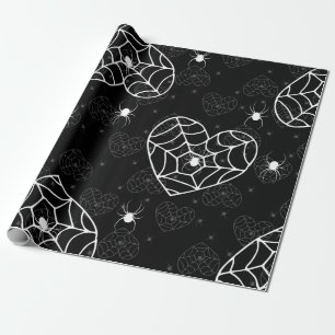 Halloween-Herz Spinnennetz Spinnwebe Spinnen Geschenkpapier