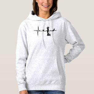 Halloween Herzschlag Schwarze Katze und Bat Hoodie