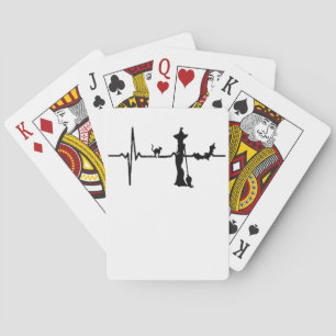Halloween Herzschlag Schwarze Katze und Bat Spielkarten