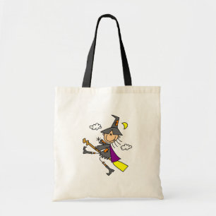 Halloween Hexe auf Besen Tragetasche