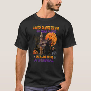 Halloween Hexe auf Wein und Bengalisches Katzenkos T-Shirt