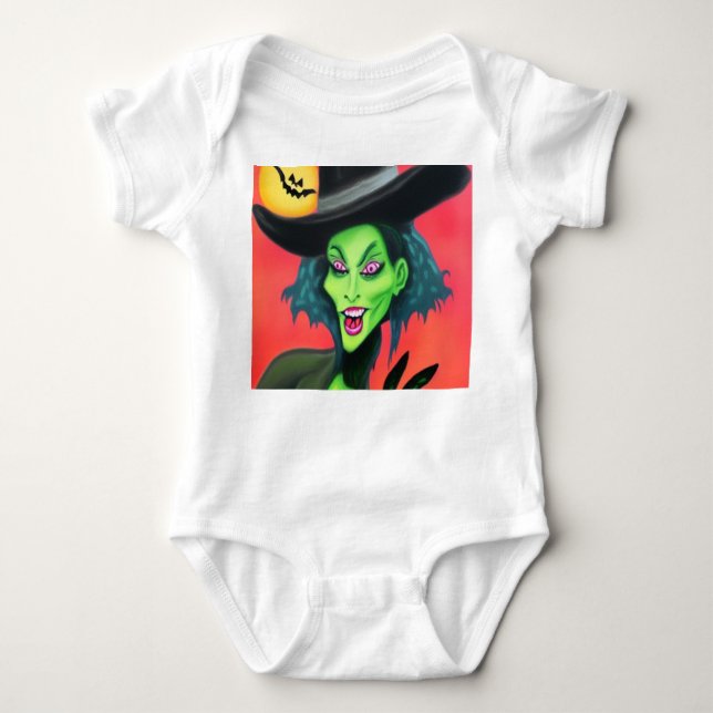Halloween Hexe Baby Strampler (Vorderseite)