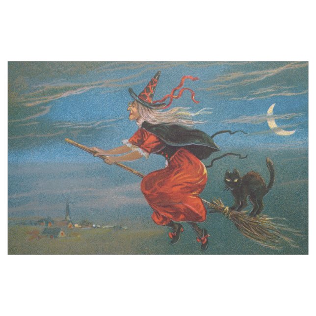 Hallowe'en Hexe & Black Cat zu Halloween Stoff (Yard (91,4 cm))