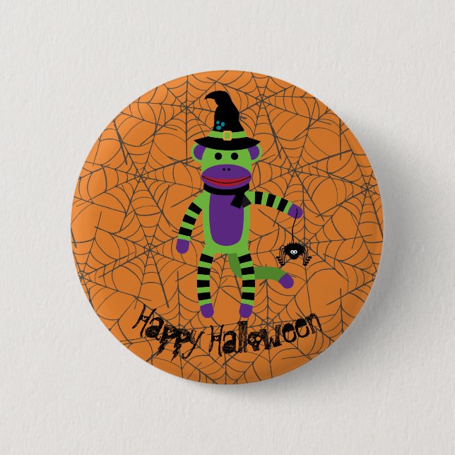 Halloween-Hexe Button (Vorderseite)