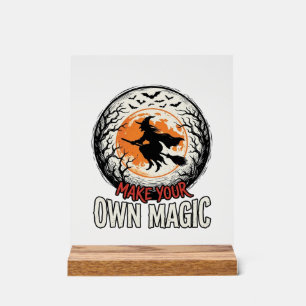 Halloween-Hexe eigene magische Vintage-Shirt-Desig Acrylschild