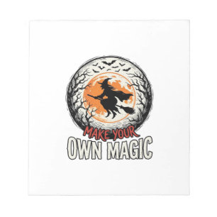 Halloween-Hexe eigene magische Vintage-Shirt-Desig Notizblock