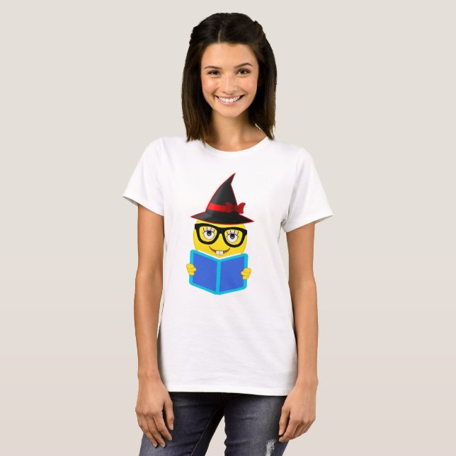 Halloween-Hexe Emoji Shirt für das Ablesen der (Vorne ganz)