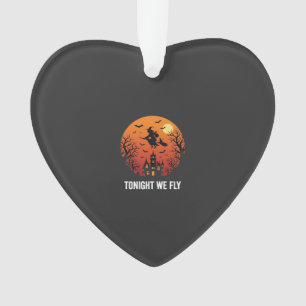 Halloween-Hexe Fliegende Nacht Grafikdesign_1 Ornament