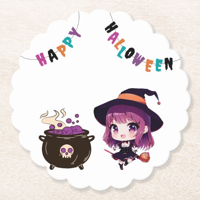 Halloween/Hexe/Herbst/Oktober Untersetzer (Vorderseite)
