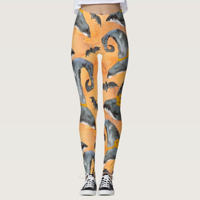 Halloween-Hexe-Hut-Leggings Leggings (Vorderseite)