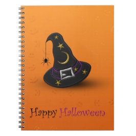 Halloween-Hexe-Hut mit Spinne Notizblock