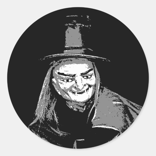 Halloween-Hexe in diesem hässlichen Zähnchen Runder Aufkleber (Vorderseite)