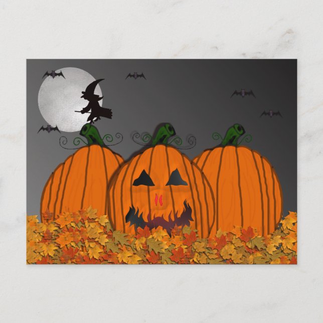 Halloween Hexe in Flight-Party Einladungen (Vorderseite)