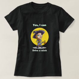 Halloween Hexe JA, ICH KANN EINEN STICK-T - Shirt 