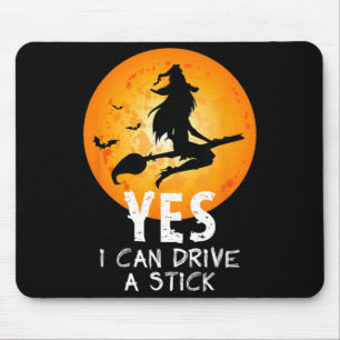Halloween Hexe Kann Einen Schaltknüppel Fahren Lus Mousepad