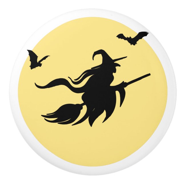 Halloween-Hexe Keramikknauf (Vorderseite)