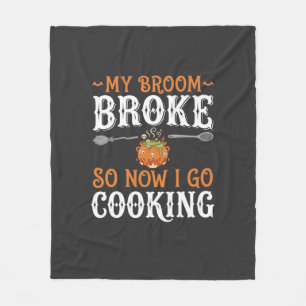 Halloween Hexe Koch Besen Zerbrochen Design_1 Fleecedecke