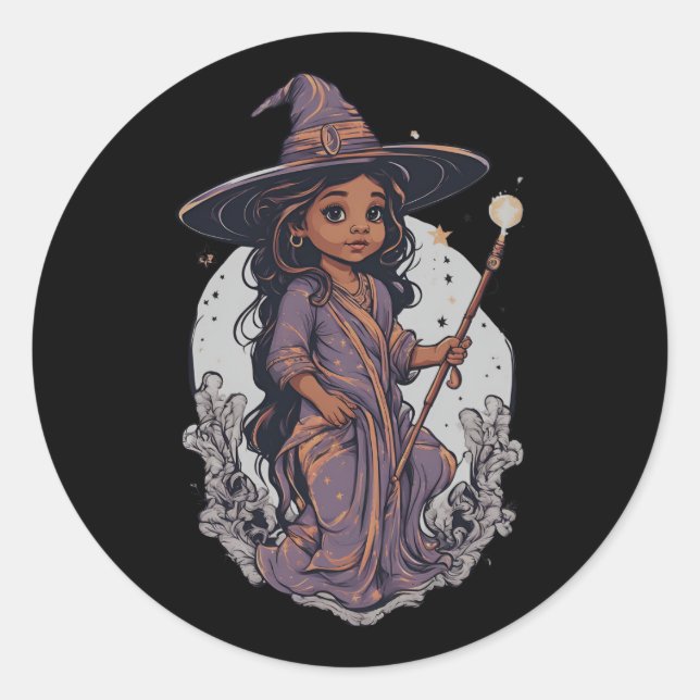 Halloween, Hexe, lustige Hexe, für Kinder, b Runder Aufkleber (Vorderseite)