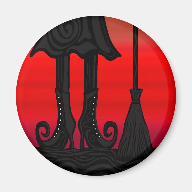 Halloween-Hexe Magnet (Vorne)
