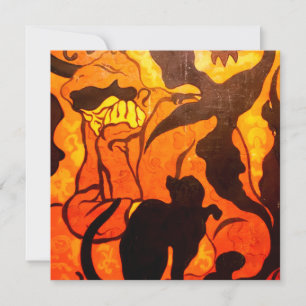 Halloween Hexe mit einer Black Cat Card