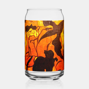 Halloween Hexe mit einer schwarzen Katze Dosenglas