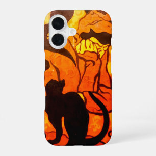 Halloween Hexe mit einer schwarzen Katze iPhone 16 Hülle