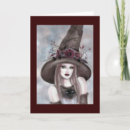Halloween Hexe mit Kitty-Karte von Renee Lavoie Karte