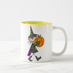 Halloween Hexe mit Kürbis Tasse