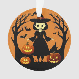 Halloween Hexe mit Kürpen in einer unheimlichen Ei Ornament