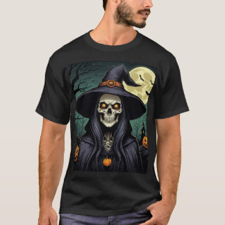 Halloween Hexe mit leuchtenden Augen T-Shirt