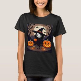 Halloween Hexe mit Pumpkins T-Shirt