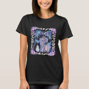 Halloween Hexe mit tuxedo cat By Renee L T-Shirt