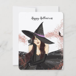 Halloween, Hexe Mitteilungskarte