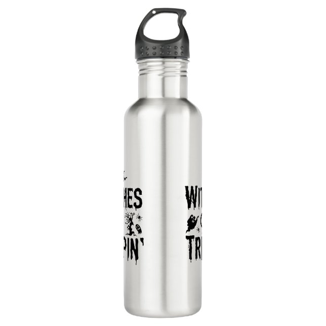Halloween Hexe Modern Womens Scare Edelstahlflasche (Vorderseite)