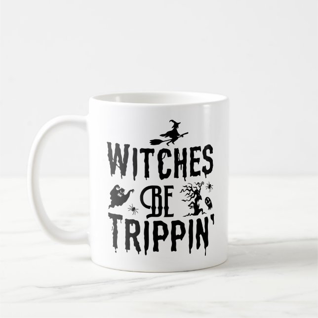 Halloween Hexe Modern Womens Spooky Kaffeetasse (Links)